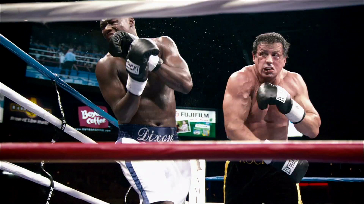 Rocky Balboa da un pugno a Mason Dixon, nel film Rocky Balboa