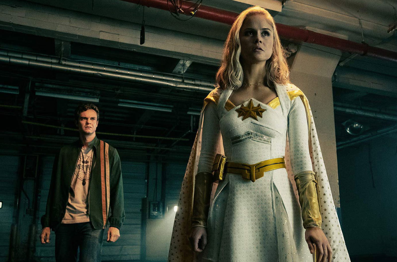 Clicca per vedere l'immagine originale Un'immagine di Erin Moriarty e Jack Quaid in The Boys