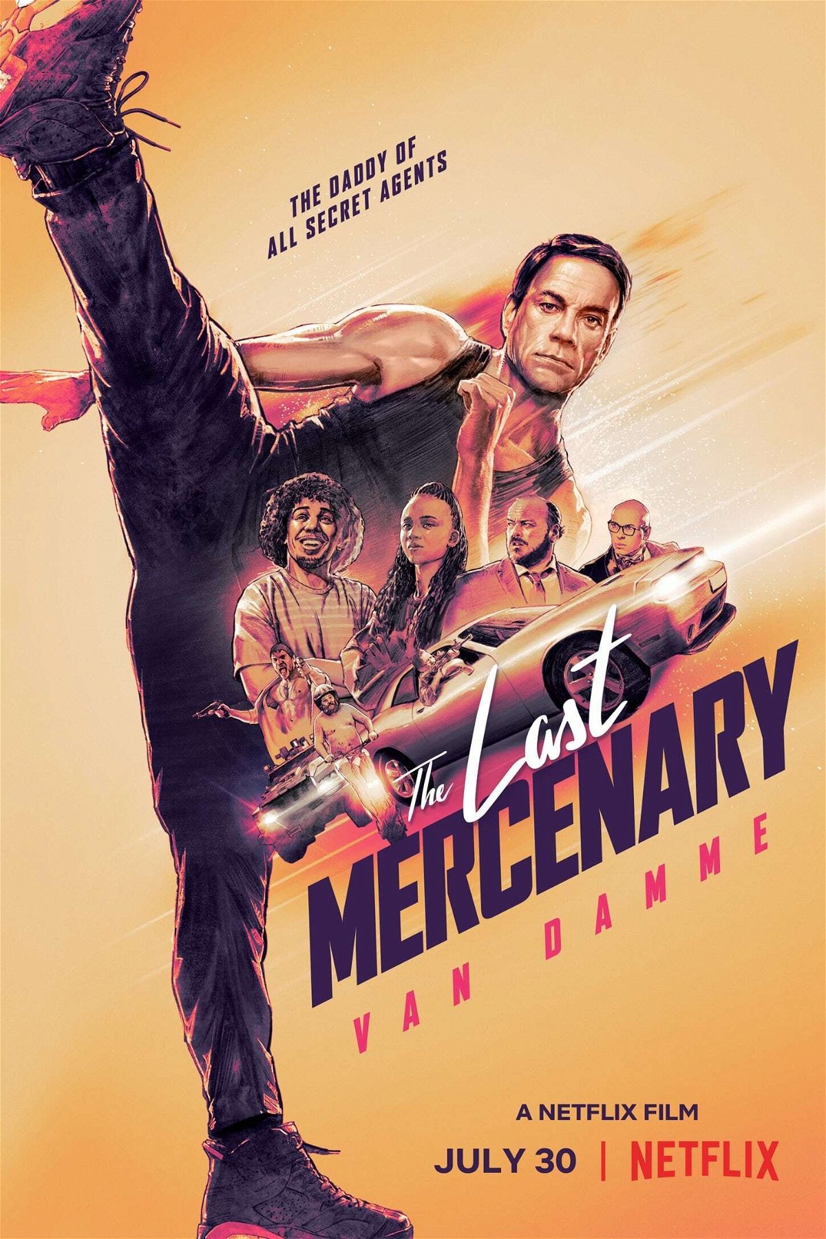 Jean-Claude Van Damme e il cast nella locandina de L'ultimo mercenario