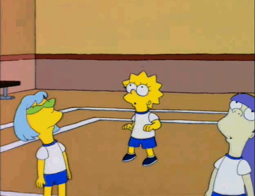 Lisa Simpson e la palla da volley bucata dai capelli