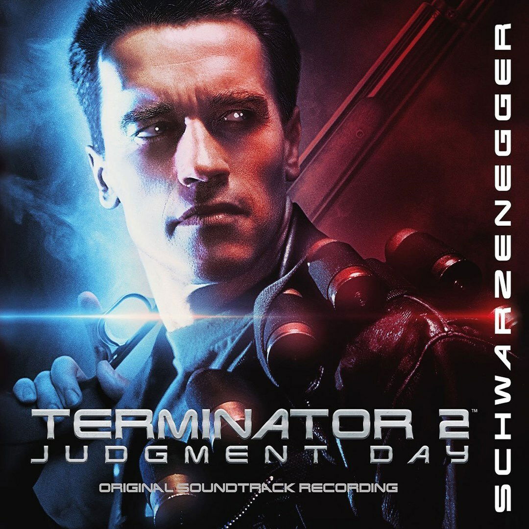 Clicca per vedere l'immagine originale Copertina del CD contenente la colonna sonora di Terminator 2 - Il giorno del giudizio