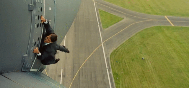 Tom Cruise in una scena di Mission - Impossible