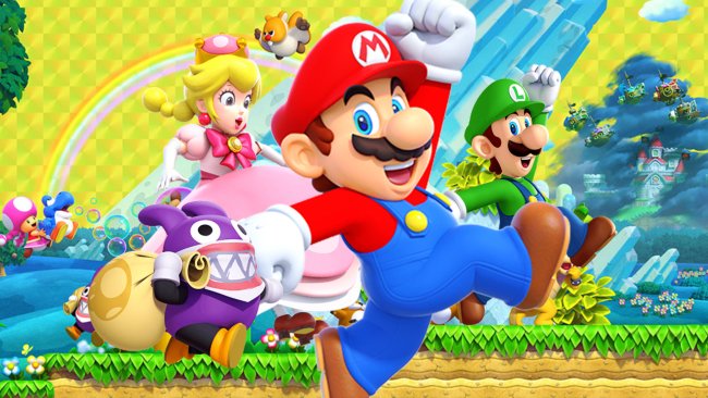 Super Mario, la Principessa Peach e Luigi corrono nello storico tracciato