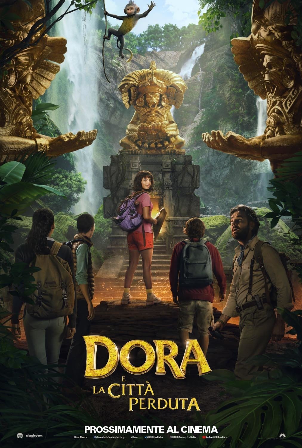 Dora e la Città Perduta, poster italiano che mostra i protagonisti del film