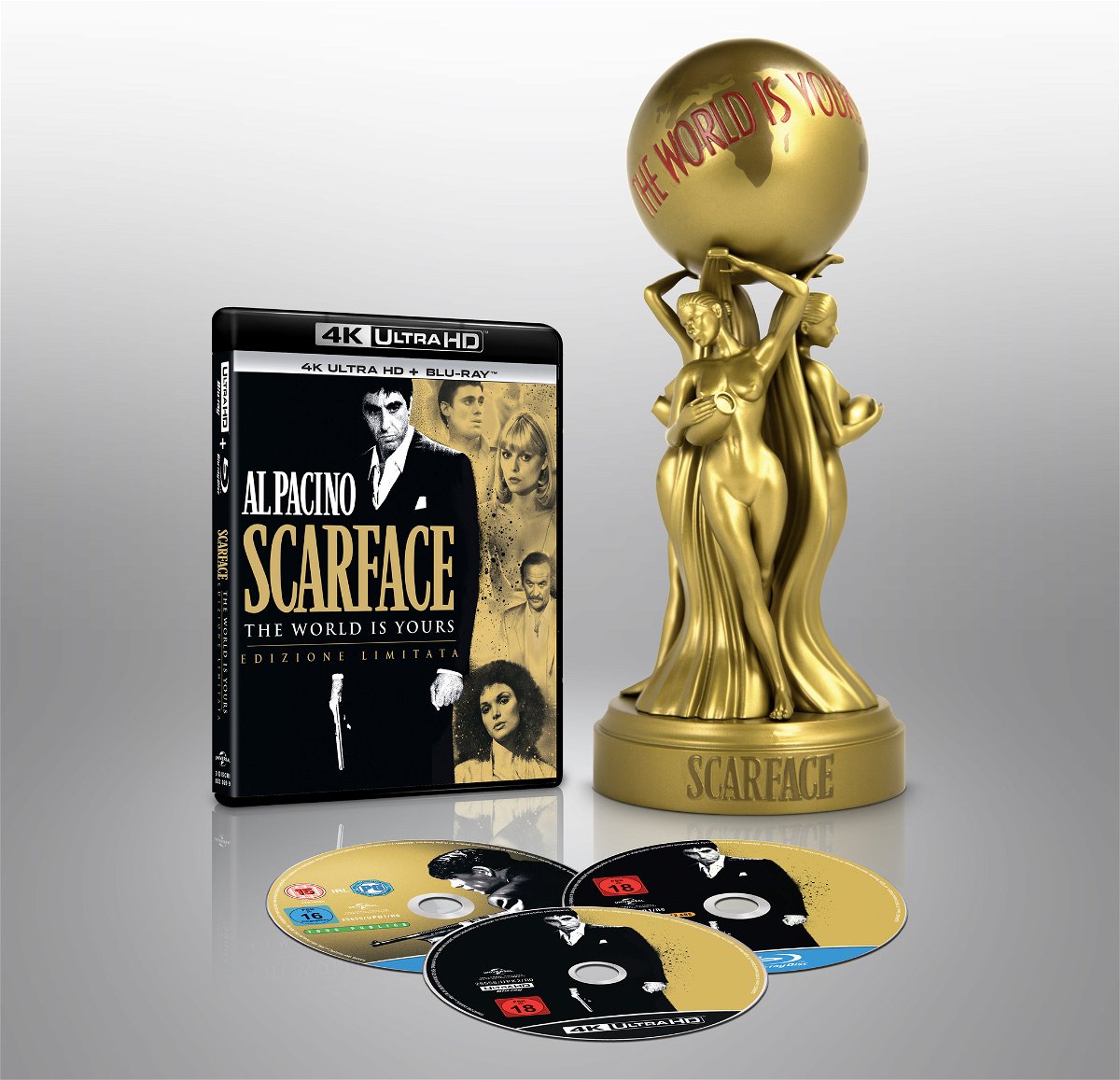 Scarface Gold Edition - cofanetto Home Video con statuetta The World is Yours