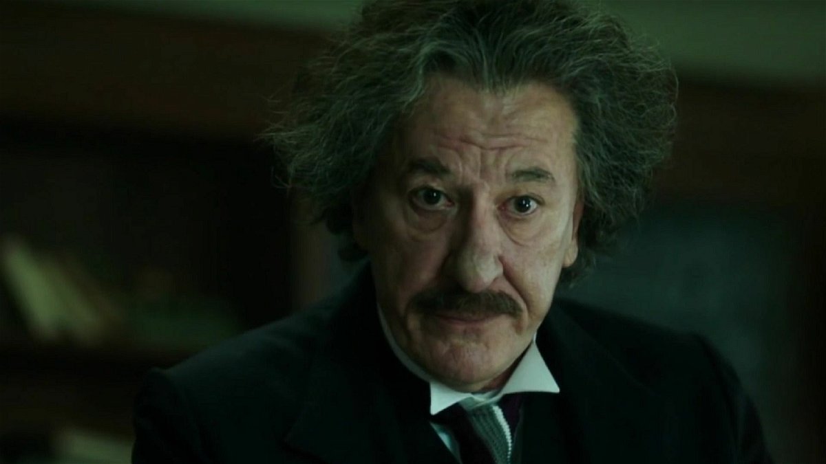 Albert Einstein interpretato da Geoffrey Rush