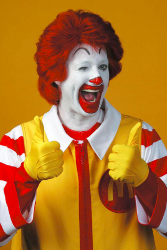 Ronald McDonald in primo piano
