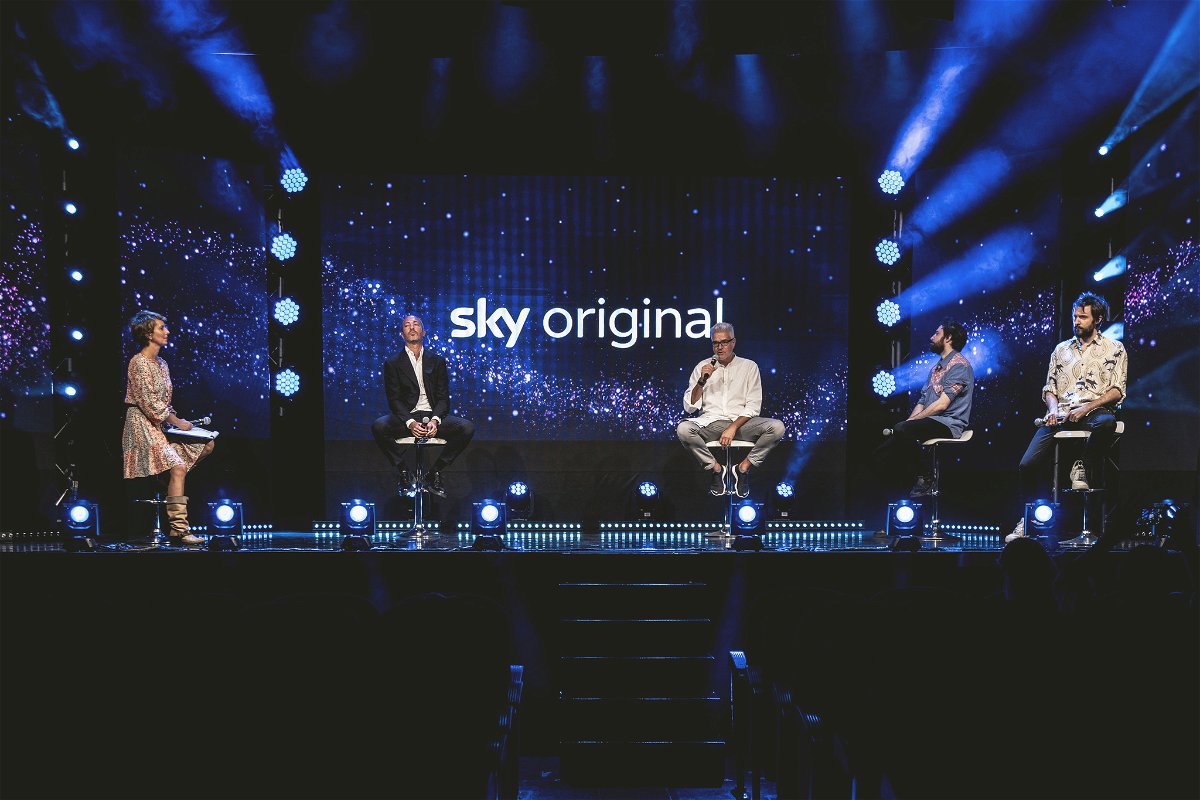 Il palco della presentazione di Sky Original