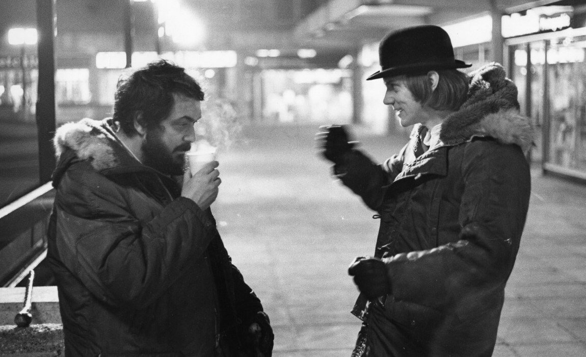 Kubrick e McDowell sul set del film