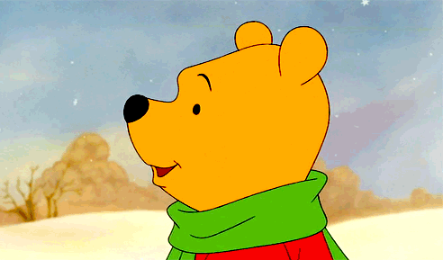 Winnie the Pooh accarezzato dalla neve
