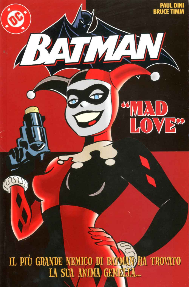 Cover del fumetto Mad Love sulla storia d'amore tra Joker e Harley Quinn