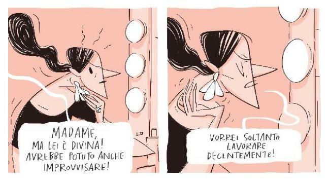Clicca per vedere l'immagine originale Maria Callas stizzita allo specchio