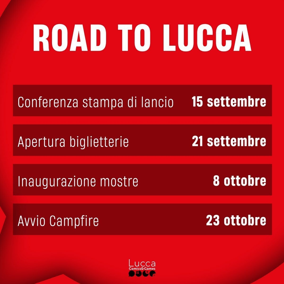 Οδικός χάρτης Lucca C&G 2021