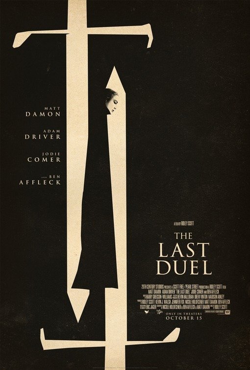 Il disegno di due spade nel poster di The Last Duel