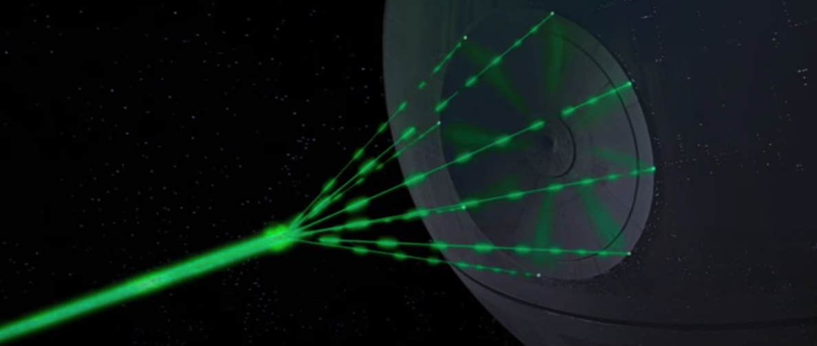 I raggi laser verdi della Morte Nera