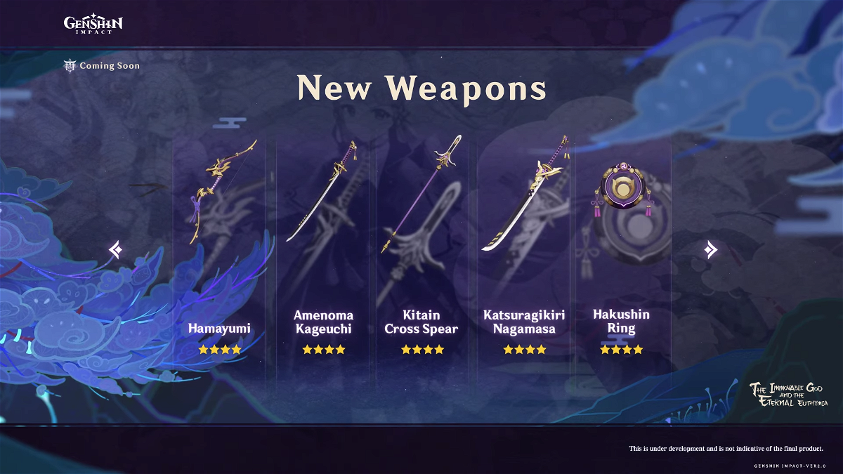 Le nuove armi che si possono forgiare con Genshin Impact 2.0