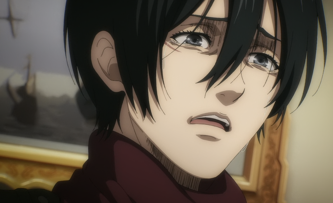 Clicca per vedere l'immagine originale Mikasa è sconvolta dalle parole di Eren