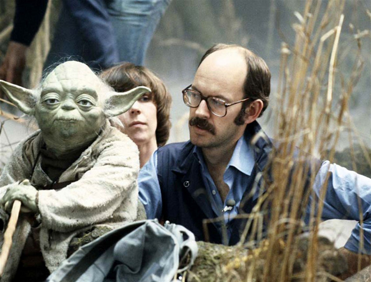 Frank Oz e Yoda sul set di Star Wars