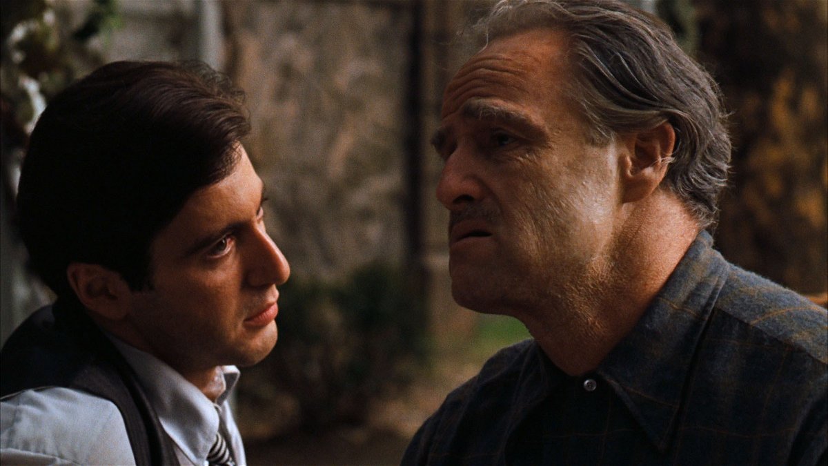 Marlon Brando e al Pacino in una scena del film
