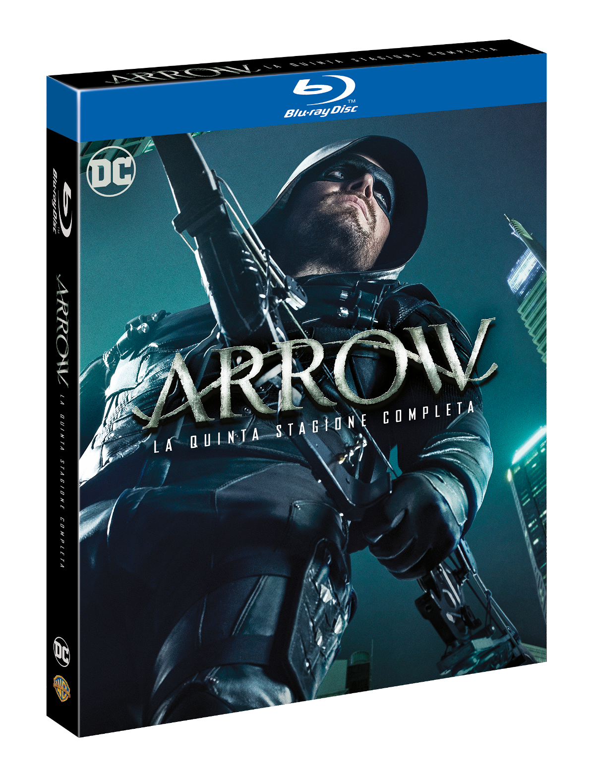 La confezione della quinta stagione di Arrow in Blu-ray
