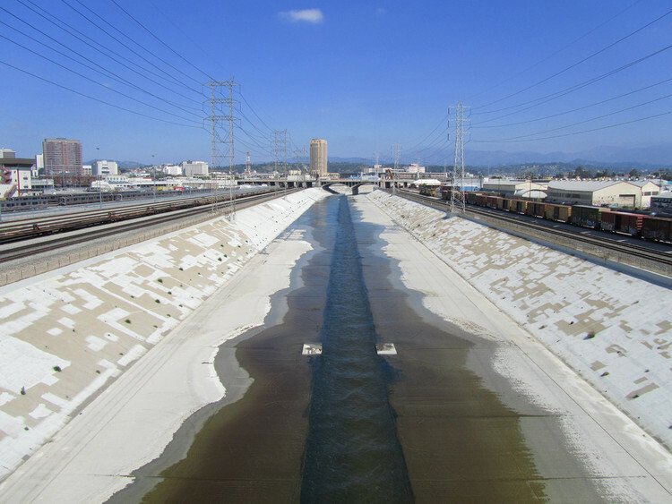 Un dettaglio del fiume di Los Angeles