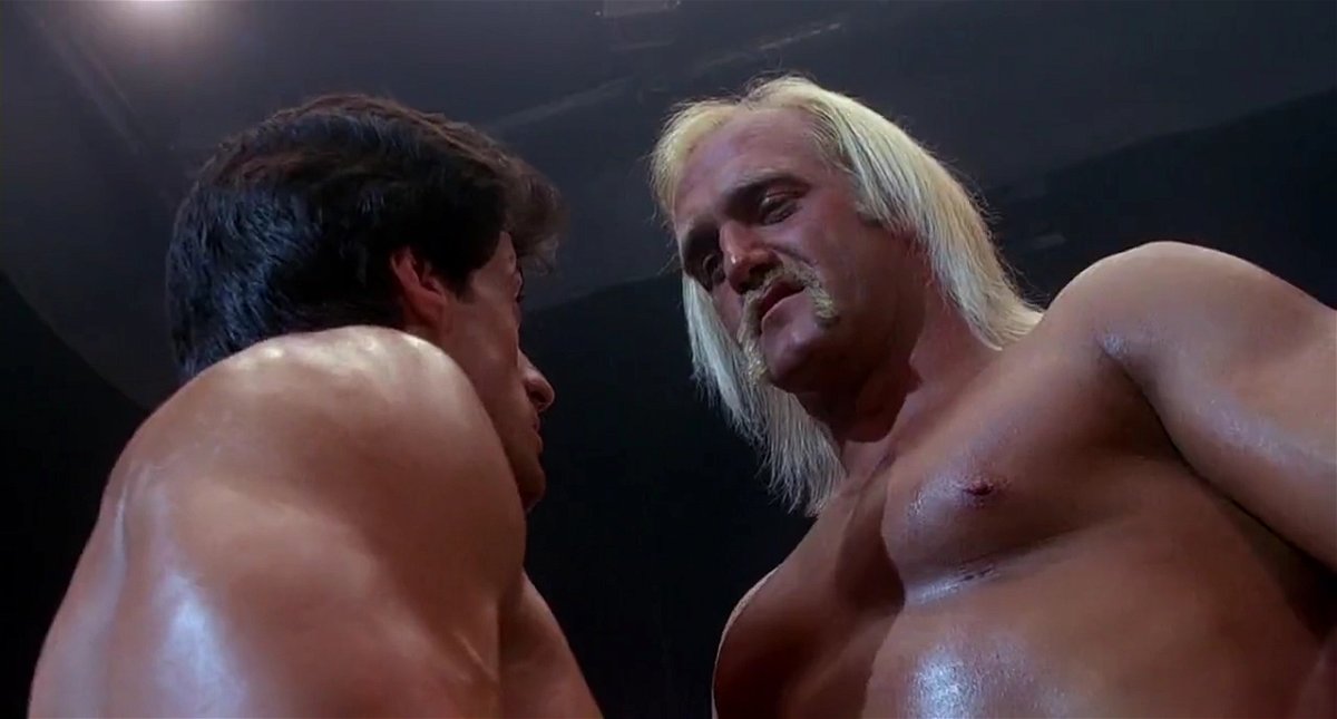 Hulk Hogan è Labra Tonanti nel film Rocky III, qui è sul ring con Rocky Balboa