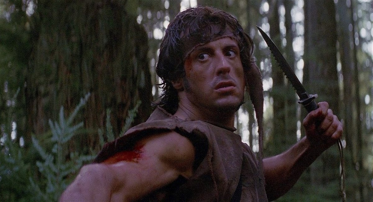 Stallone in una scena del primo Rambo