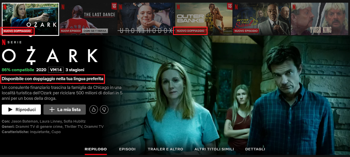 La scheda di Ozark su Netflix