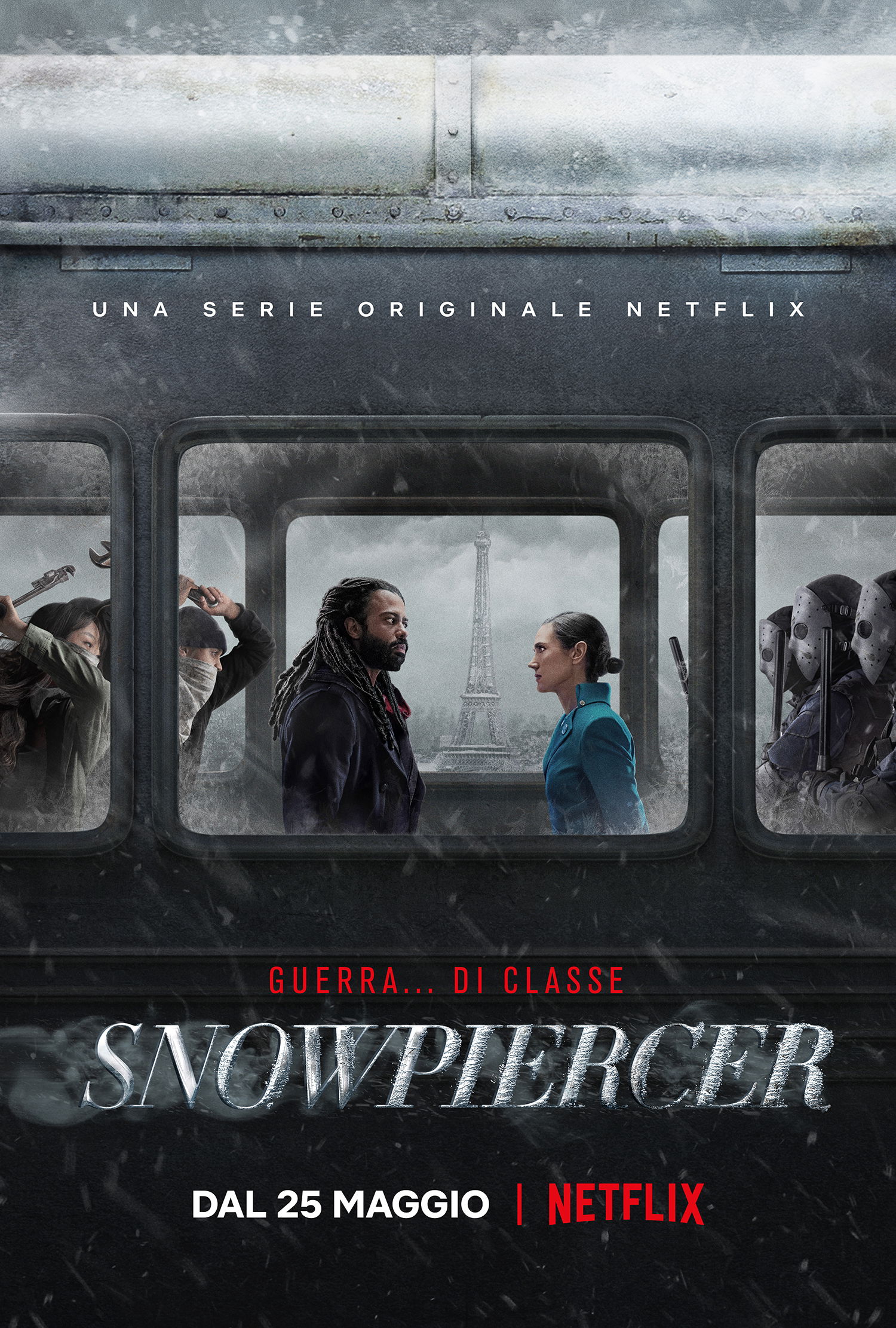 Snowpiercer, poster, trama e trailer Jennifer Connelly e Daveed Diggs faccia a faccia sullo Snowpiercer