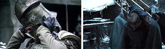 Jaime en Winterfell en GoT 1x01 y 8x01