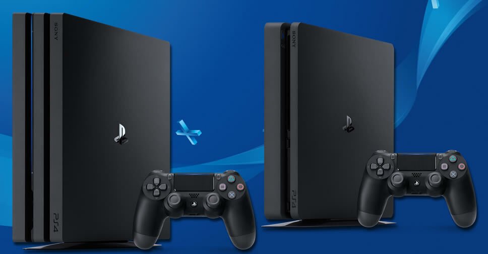 PS4 Pro e PS4 in un'immagine promozionale di Sony
