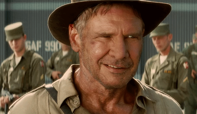 Un'immagine di Harrison Ford in Indiana Jones e il regno del teschio di cristallo