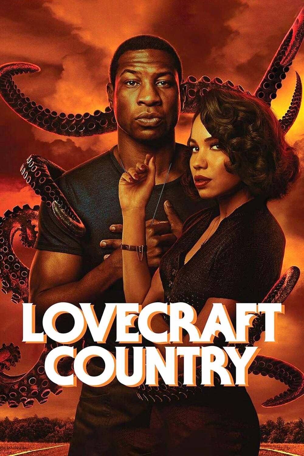 Jonathan Majors e Jurnee Smollett nel poster di Lovecraft Country