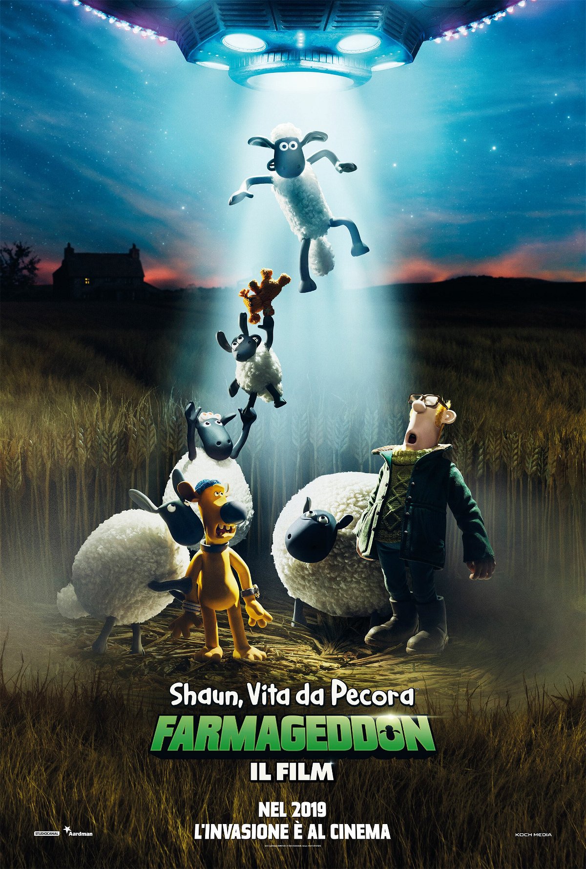 Il teaser poster di Shaun, vita da pecora - Farmageddon il film