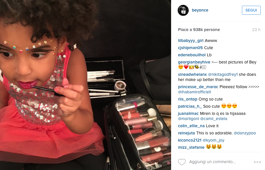 La figlia di Beyoncé Blue Ivy che si trucca su Instagram