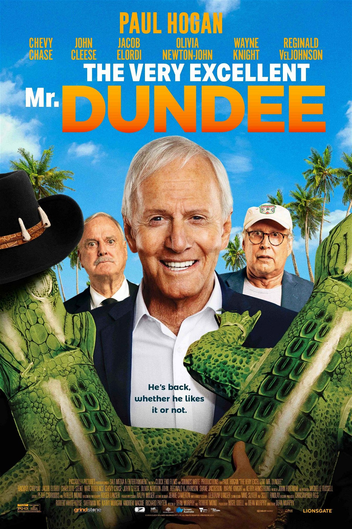 Mr. Dundee con due coccodrilli gonfabili 