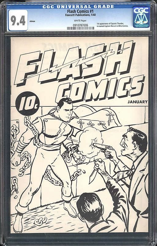 Flash Comics #1 nell'involucro da collezione, con i vari rating per i collezionisti