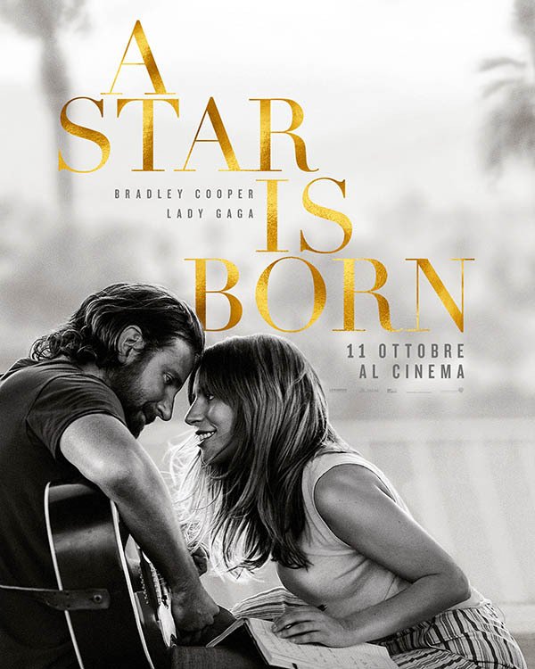 Bradley Cooper e Lady Gaga in bianco e nero nel poster di A Star Is Born