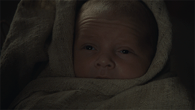 GIF della scena della nascita di Jon Snow