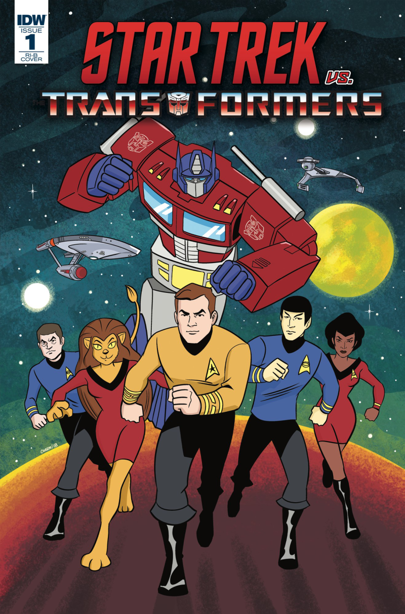 Clicca per vedere l'immagine originale Copertina crossover Star Trek vs Transformers