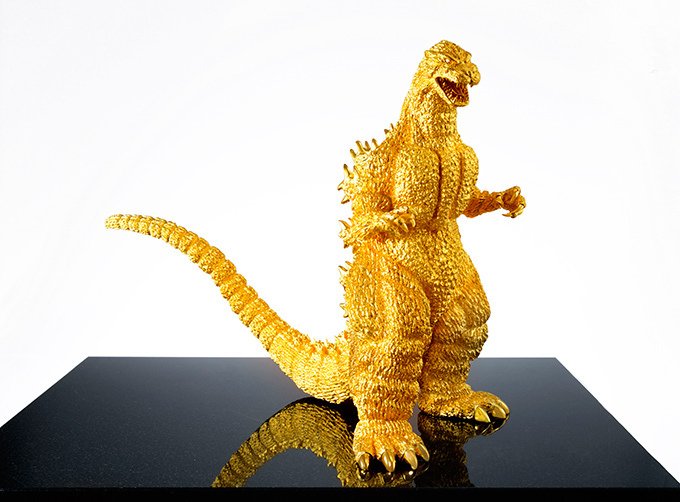 Godzilla 60esimo anniversario statua in oro
