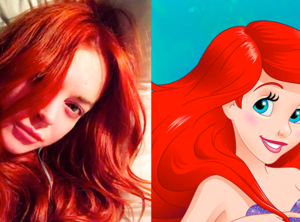 Un collage tra Lindsay Lohan e Ariel