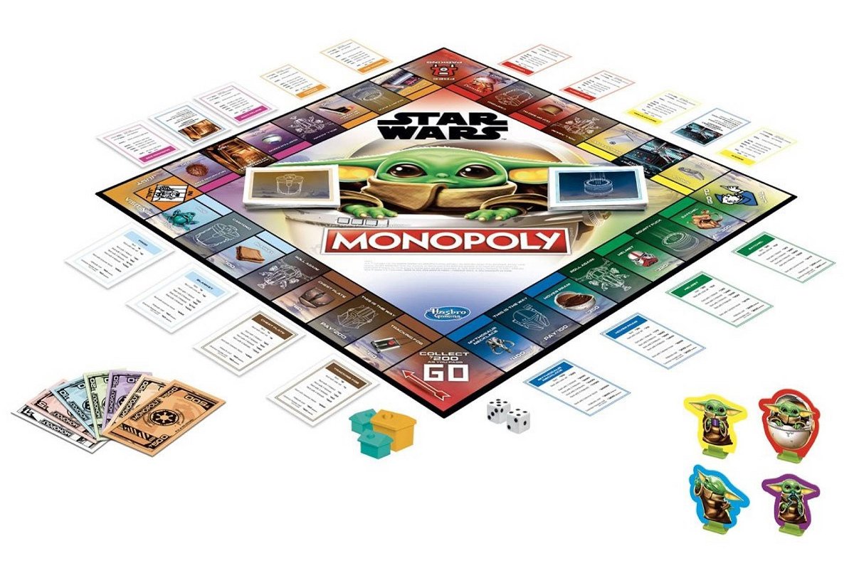 Un'immagine della plancia di gioco del Monopoly di Baby Yoda