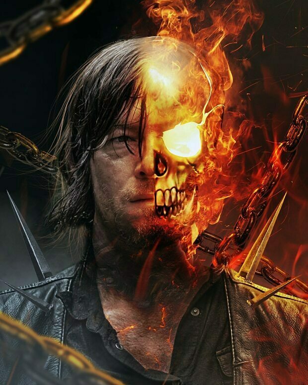 Norman Reedus si trasforma in Ghost Rider! Norman Reedus diventa Ghost Rider in un suggestivo artwork realizzato da BossLogic