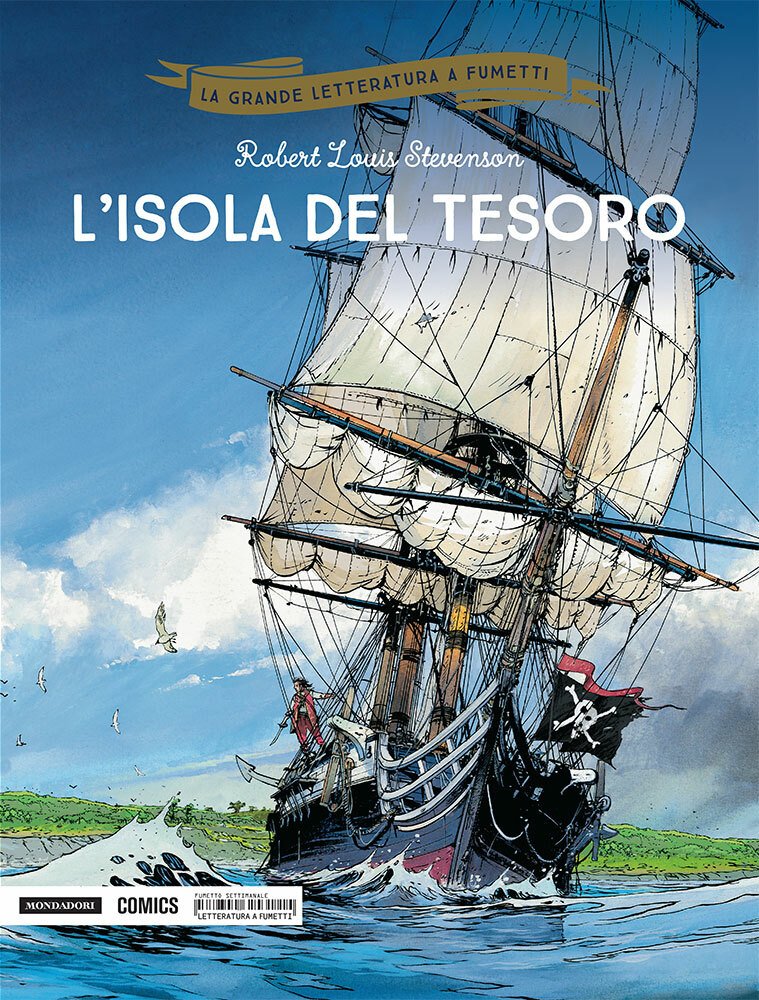 La copertina de L'isola del tesoro nella versione di Mondadori Comics