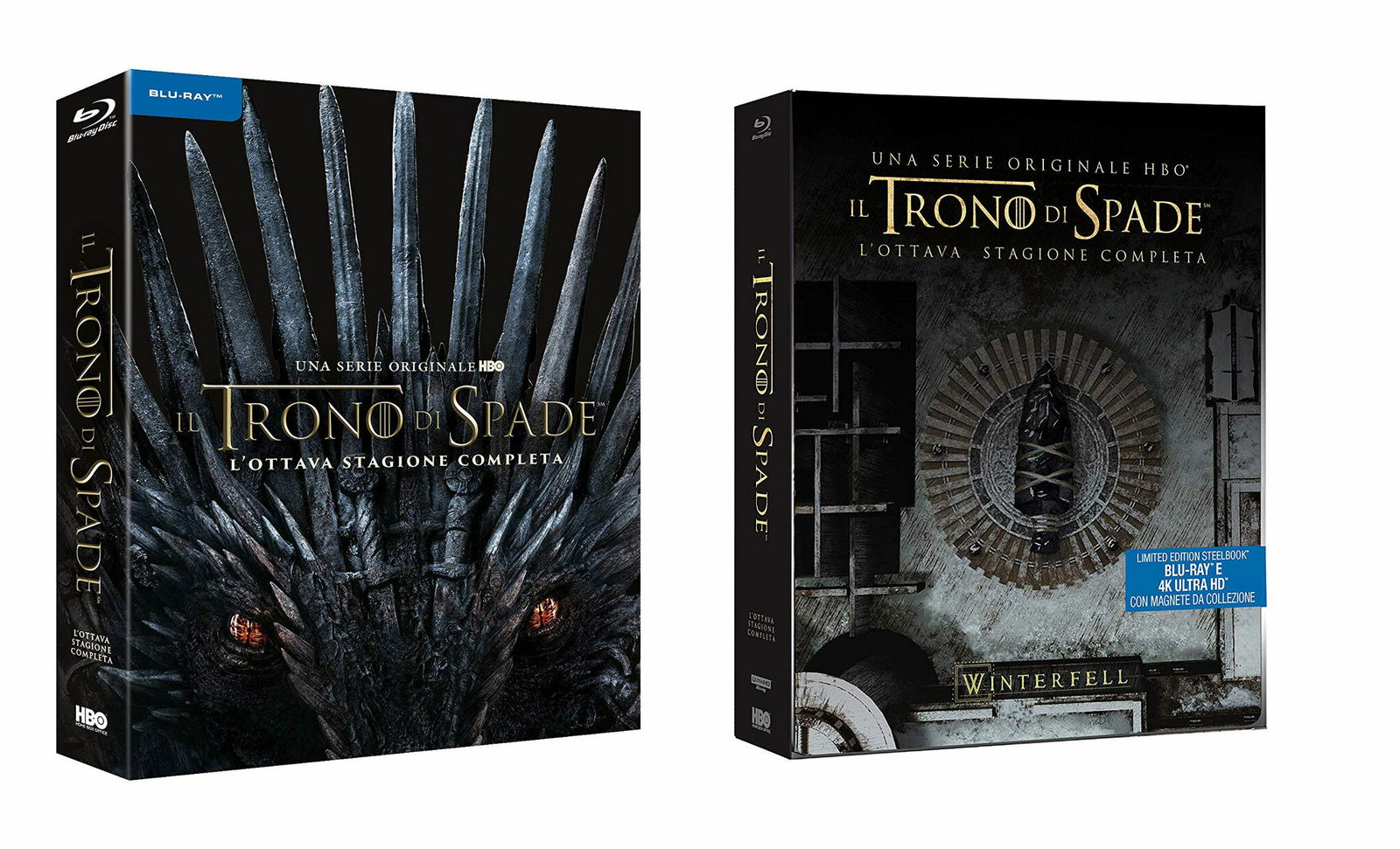 Clicca per vedere l'immagine originale Il Blu-Ray e lo steelbook di Game of Thrones 8
