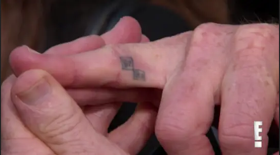 Clicca per vedere l'immagine originale Tatuaggio di Breaking Bad sul dito di Bryan Cranston