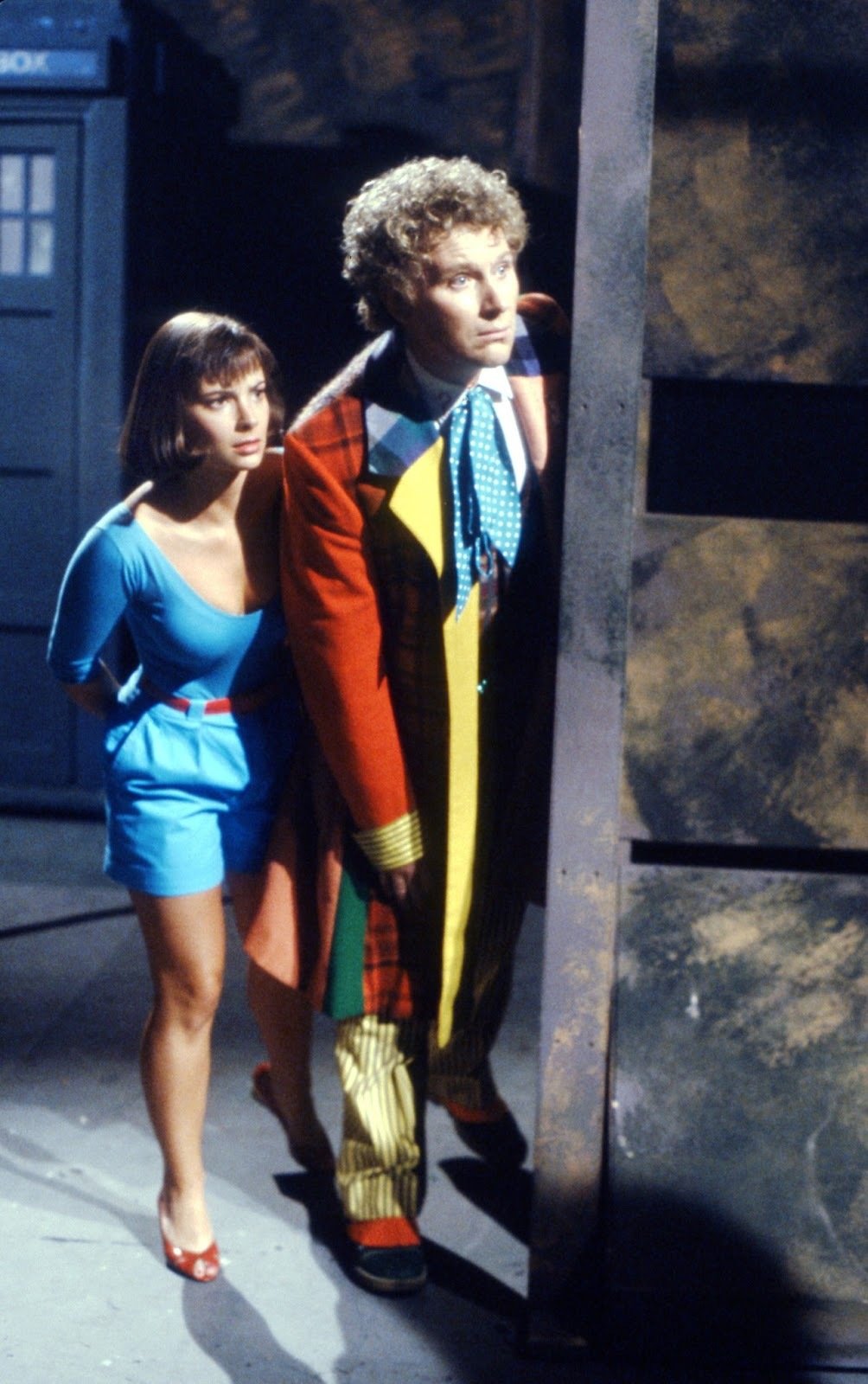 Colin Baker insieme a Nicola Bryant in Doctor Who