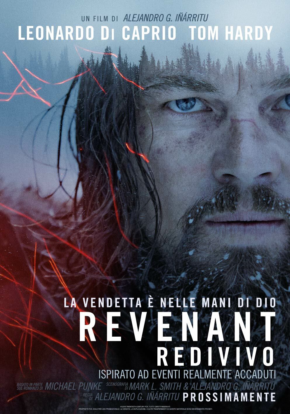 La locandina di Revenant - Redivivo con Leonardo di Caprio La locandina del film Revenant - Redivivo