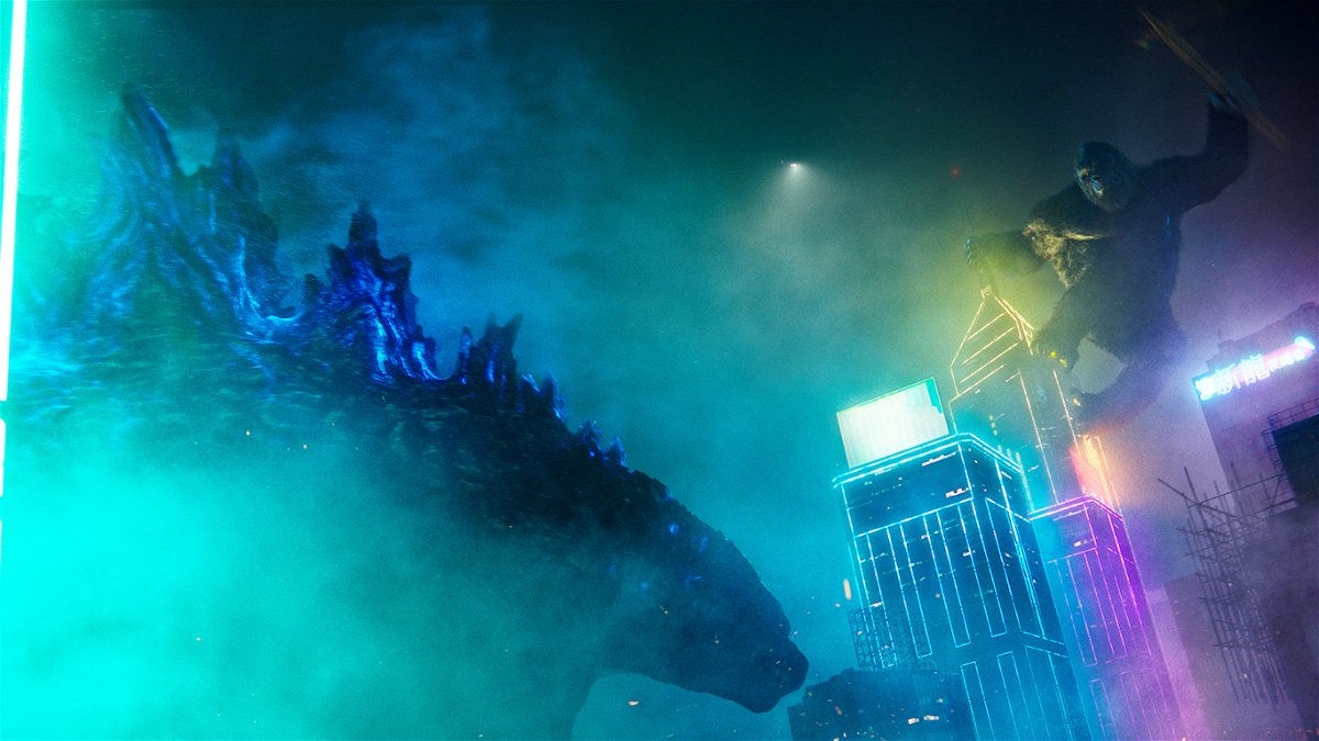 Godzilla e Kong in una scena del film